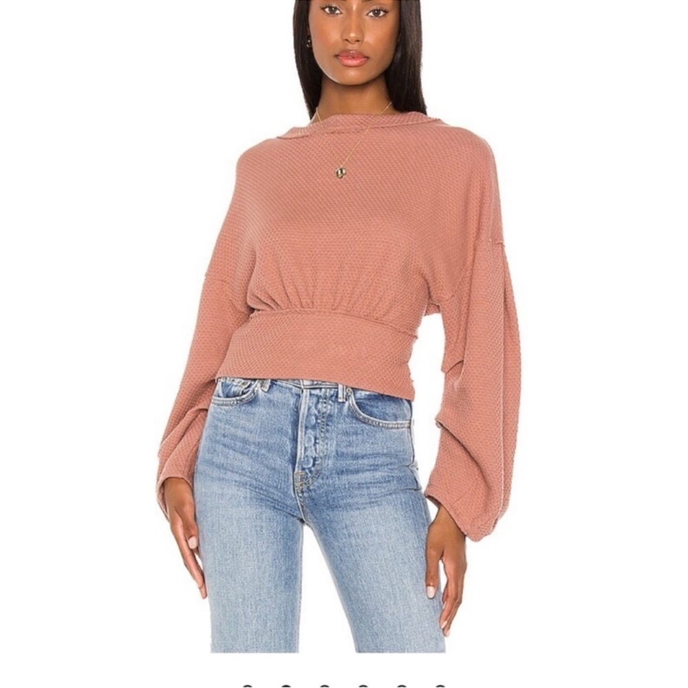 We The Free Crop “Fall for You” Sweater Free People Reversible Cactus Tint​ - Picture 2 of 13